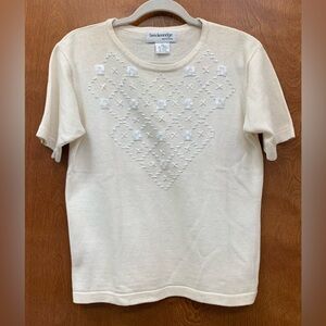 Breckenridge beaded short sleeve sweater